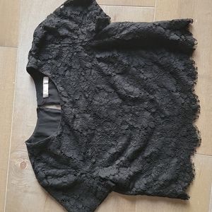 Banana republic black lace crop top size 6